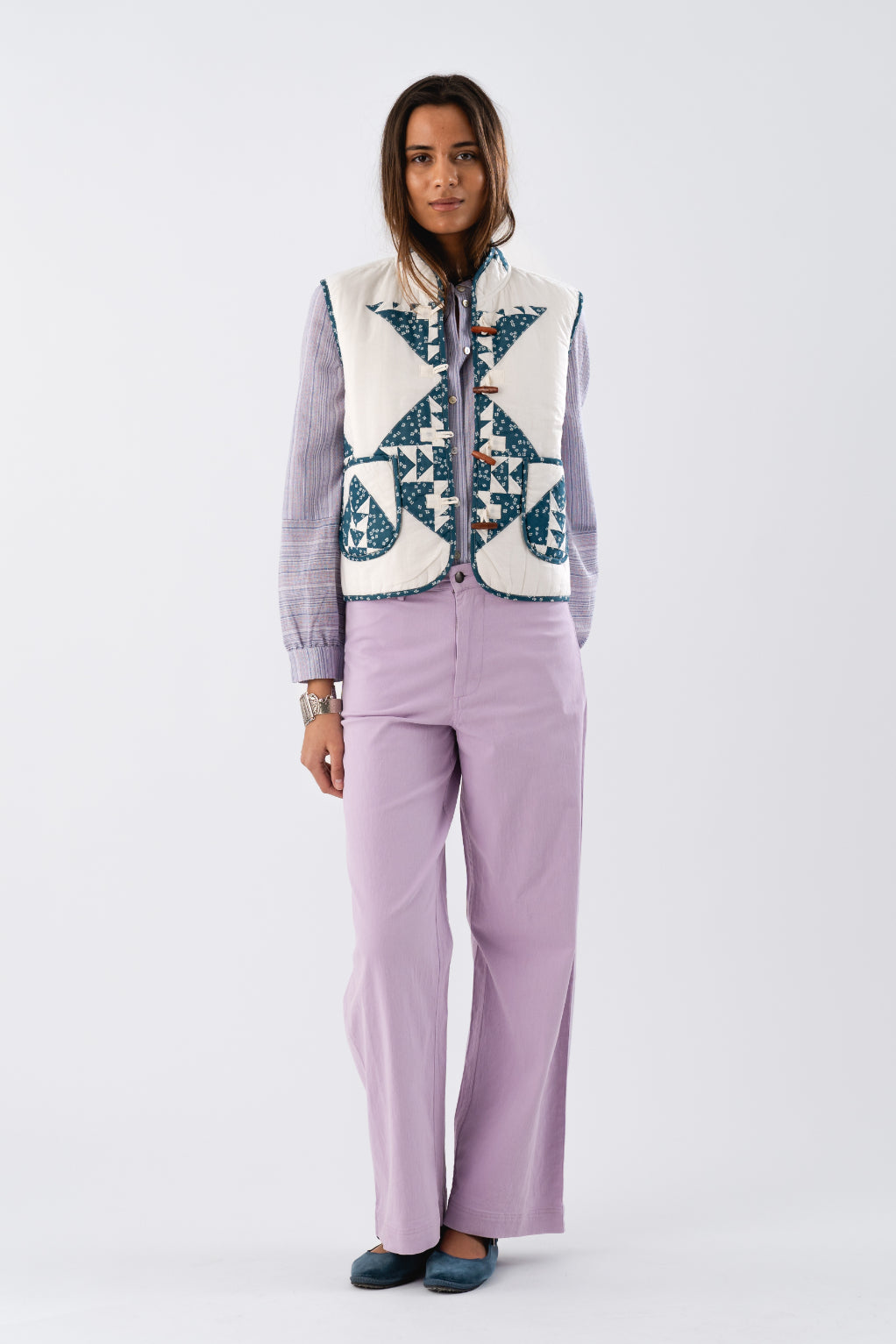 Lollys Laundry Cairo Vest - Blue – Wanda Harland