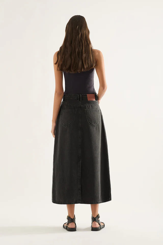 Outland Denim Ruby Maxi Skirt - Aged Black