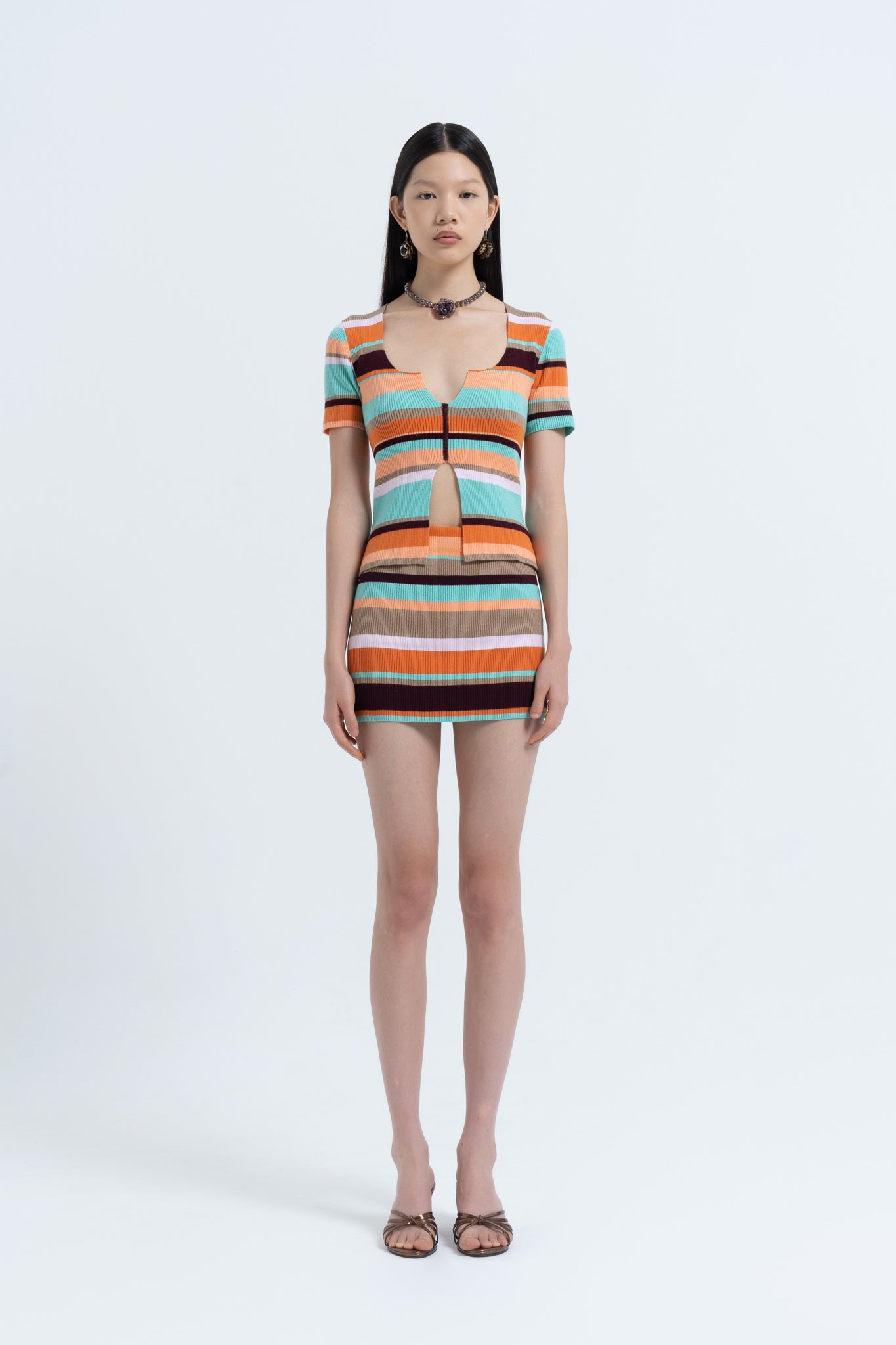 Arthur Apparel Stripe Mini Skirt - Multi