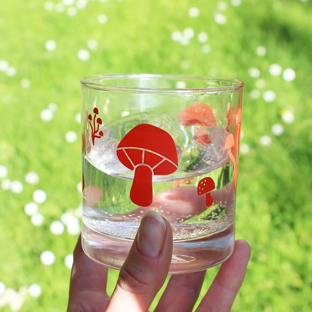 Iko Iko Design Glass Tumbler - Fungi Red