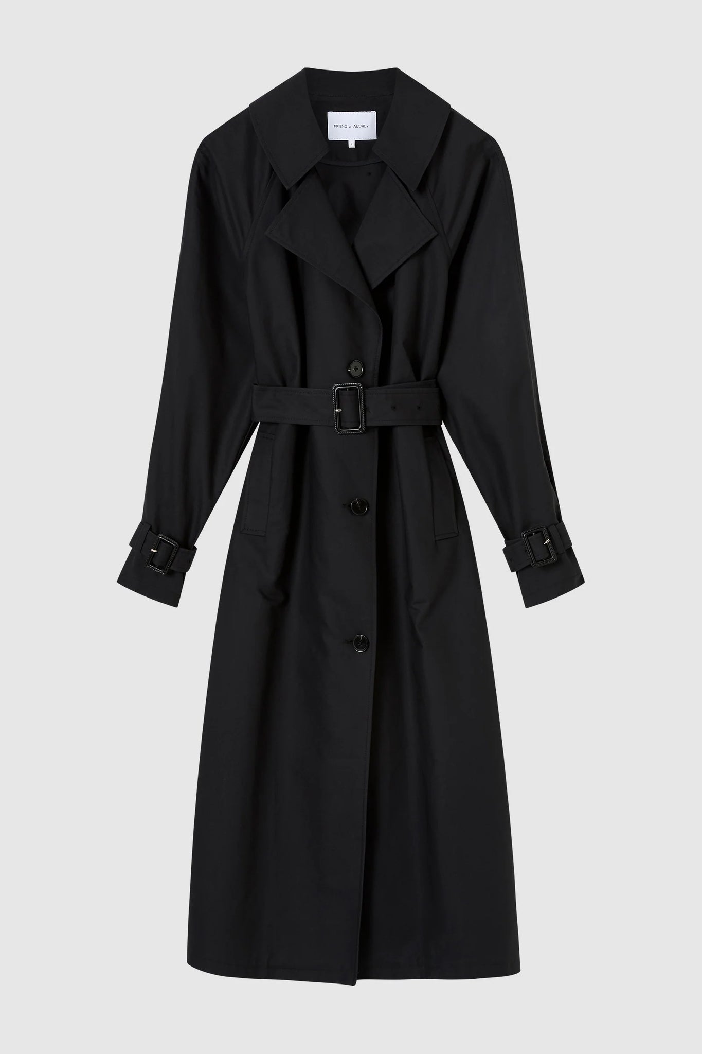 Friend of Audrey Browne Oversized Trench Coat - Black