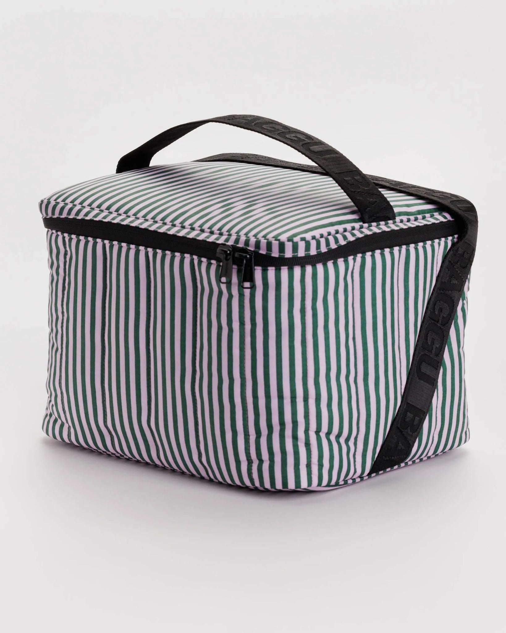 Baggu Puffy Cooler Bag - Lilac Candy Stripe