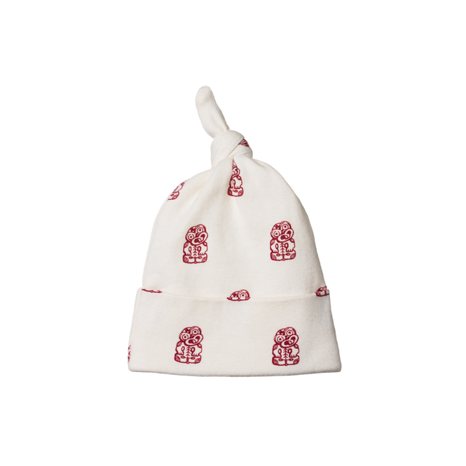 Nature Baby Cotton Knotted Beanie - Tiki Print