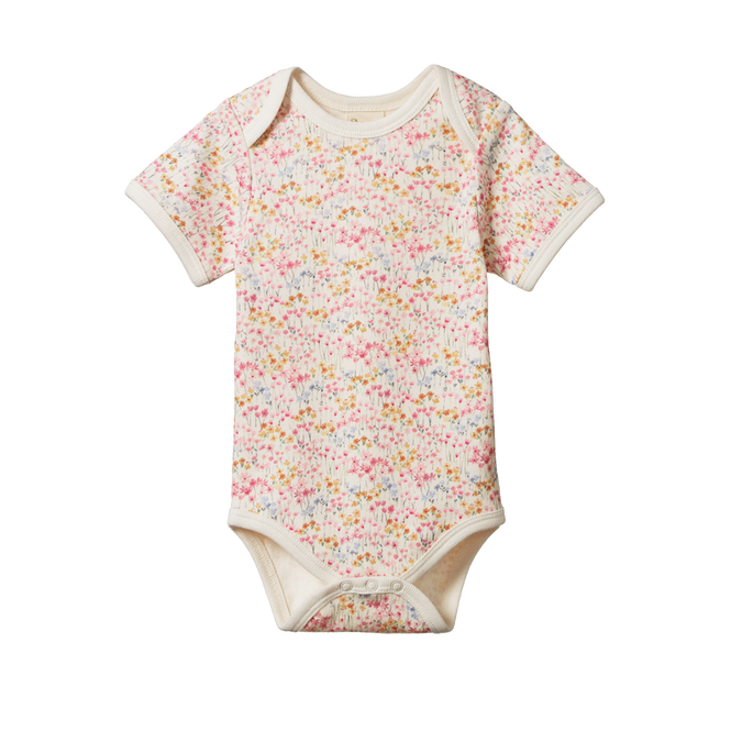Nature Baby Short Sleeve Bodysuit - Wildflower Mountain Print