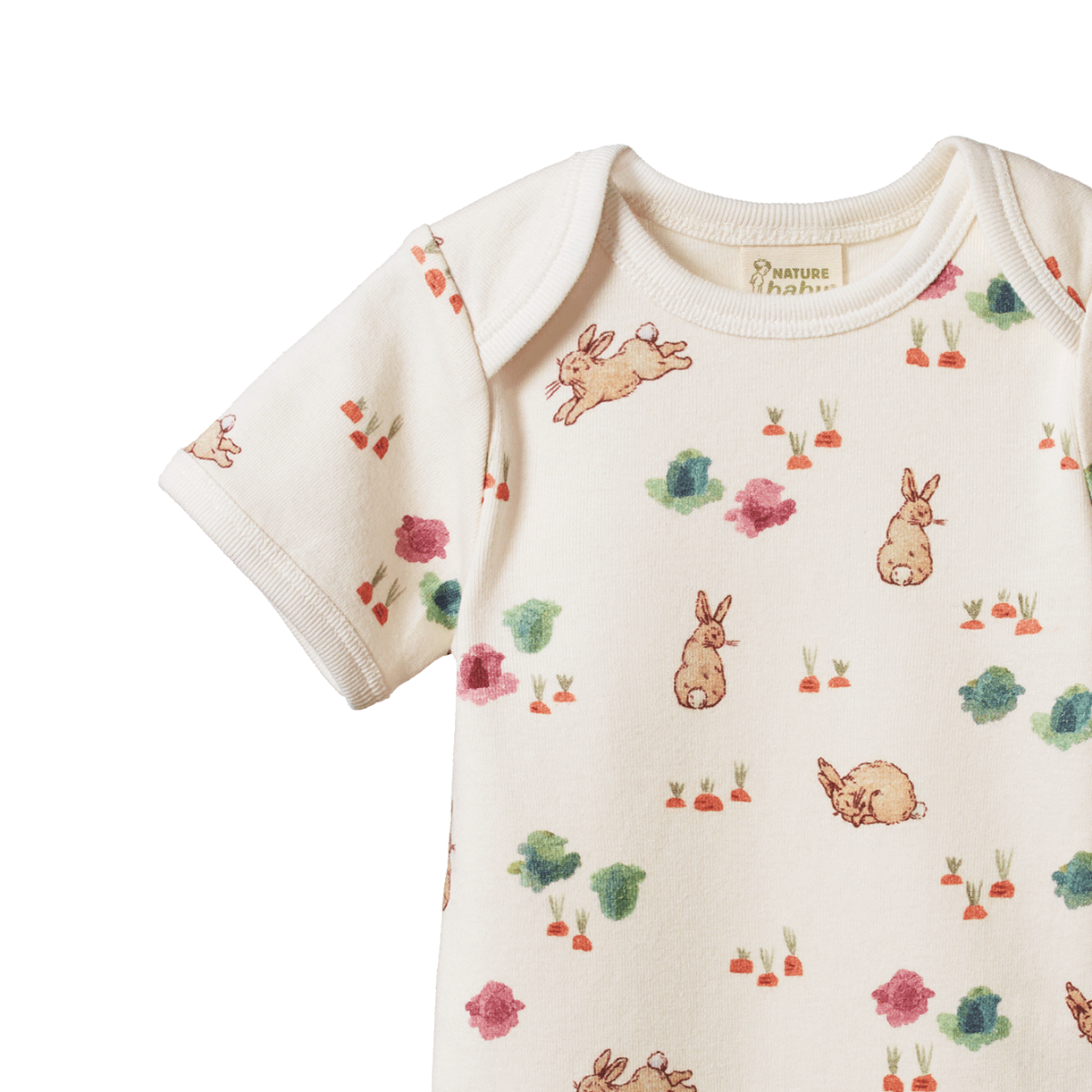 Nature Baby Short Sleeve Bodysuit - Country Bunny Print