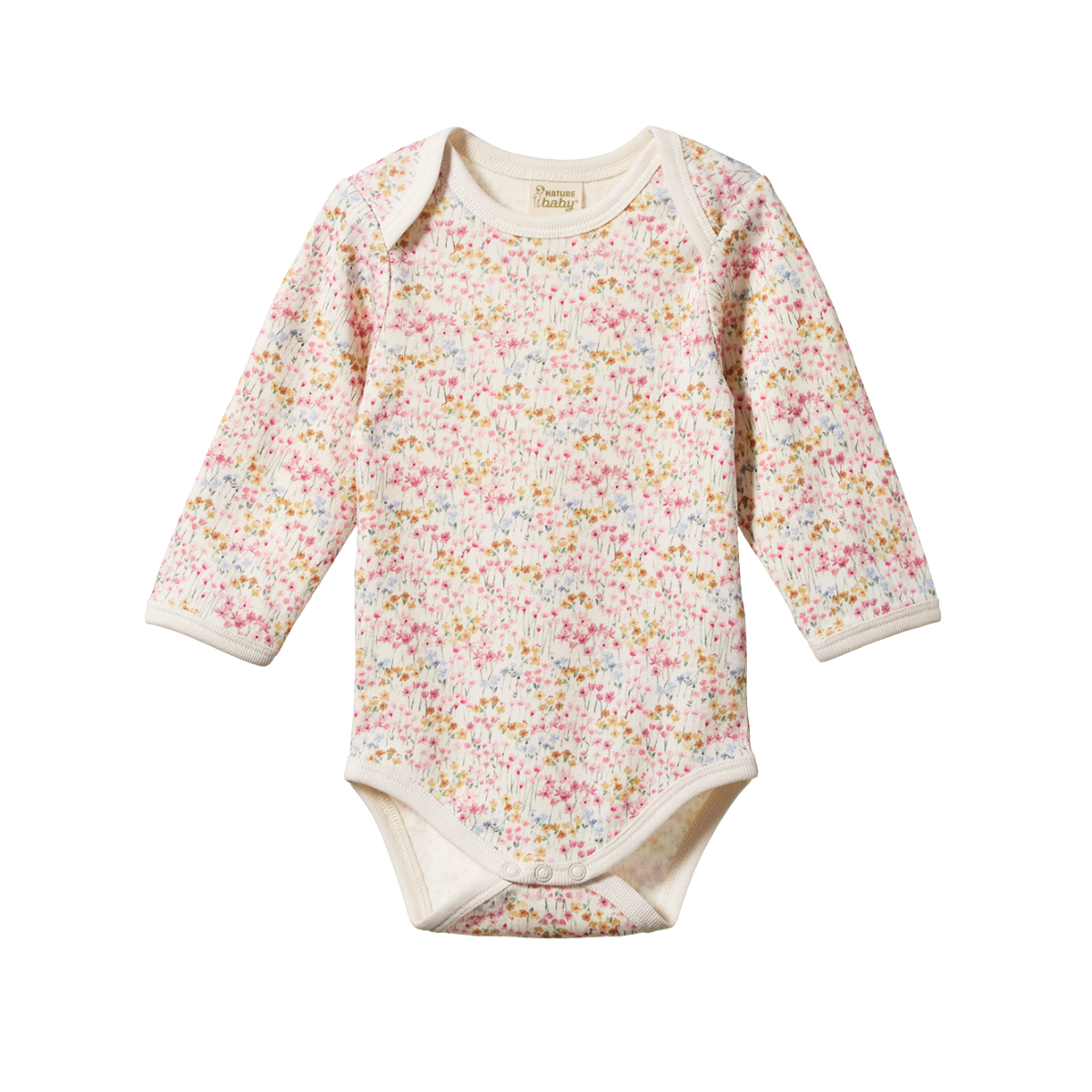 Nature Baby Long Sleeve Bodysuit - Wildflower Mountain Print