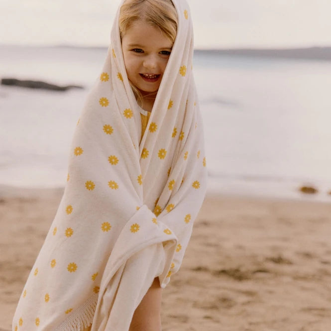 Nature Baby Beach Towel - Chamomile Natural Print