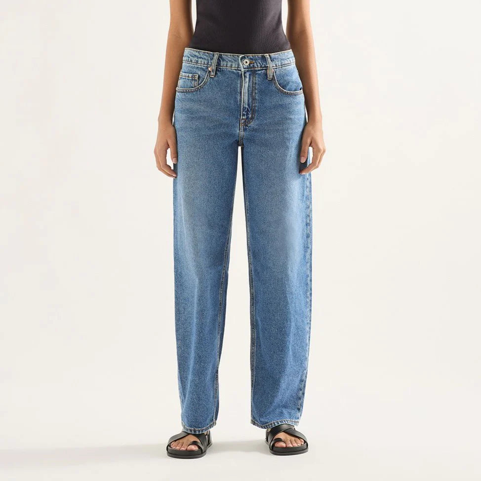 Outland Denim Avril Low Slouchy Wide Leg Jean - Moment Mid Blue