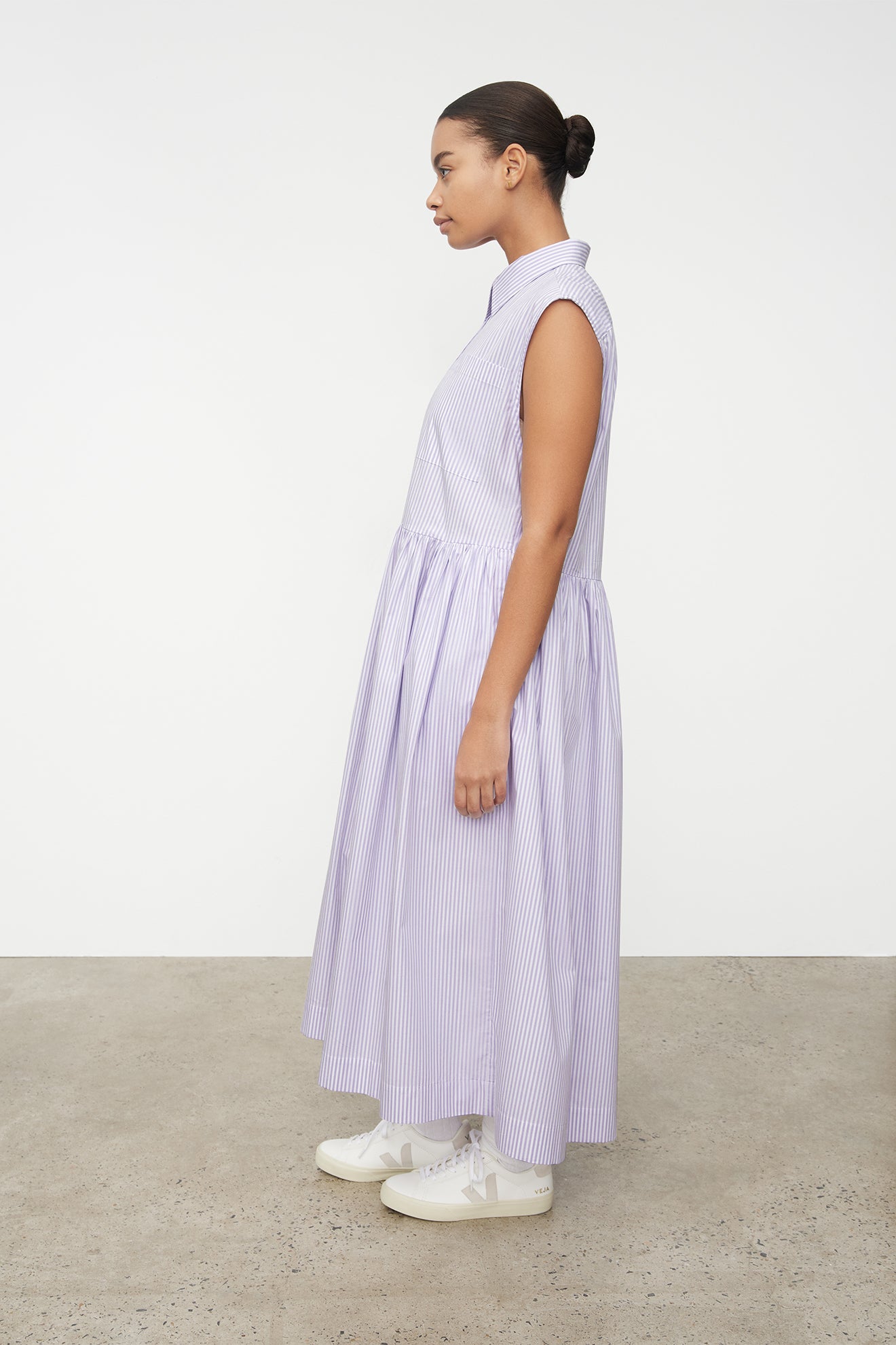 Kowtow Jamie Dress - Lilac Stripe