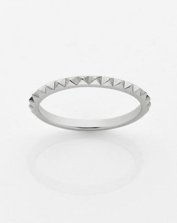 Meadowlark studded stacker band in sterling silver