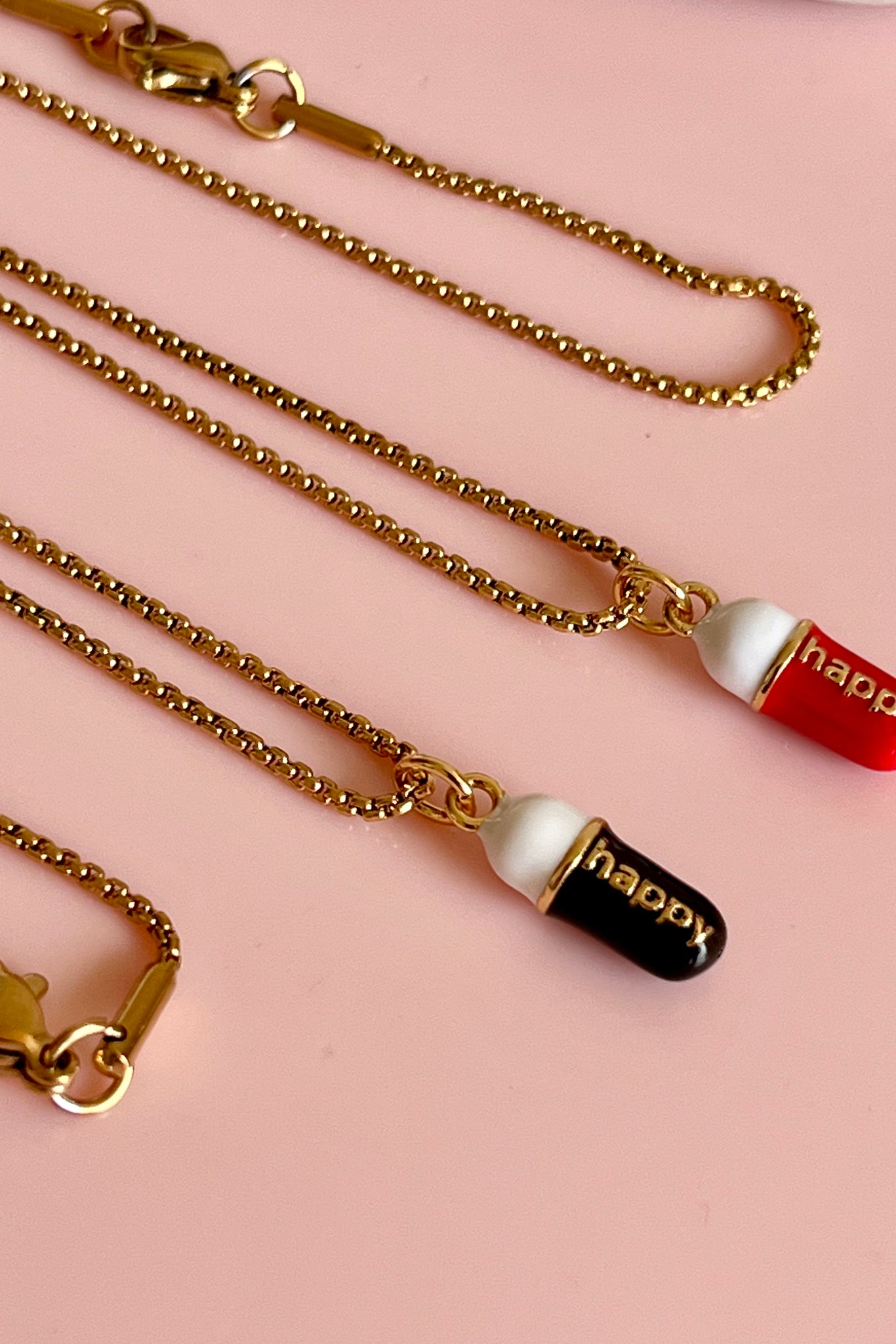 Penny Foggo - Happy Pill Necklace - Red or Black