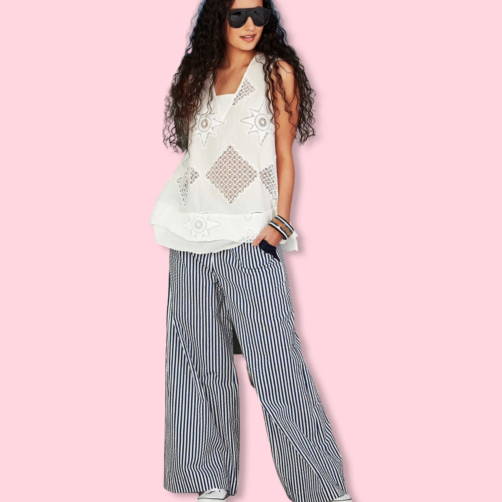 Cooper Down the Line Pants - Blue White Stripe LUCKY LAST 12