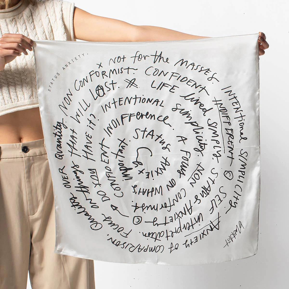 Status Anxiety Scarf - Do You Have it - Black/White