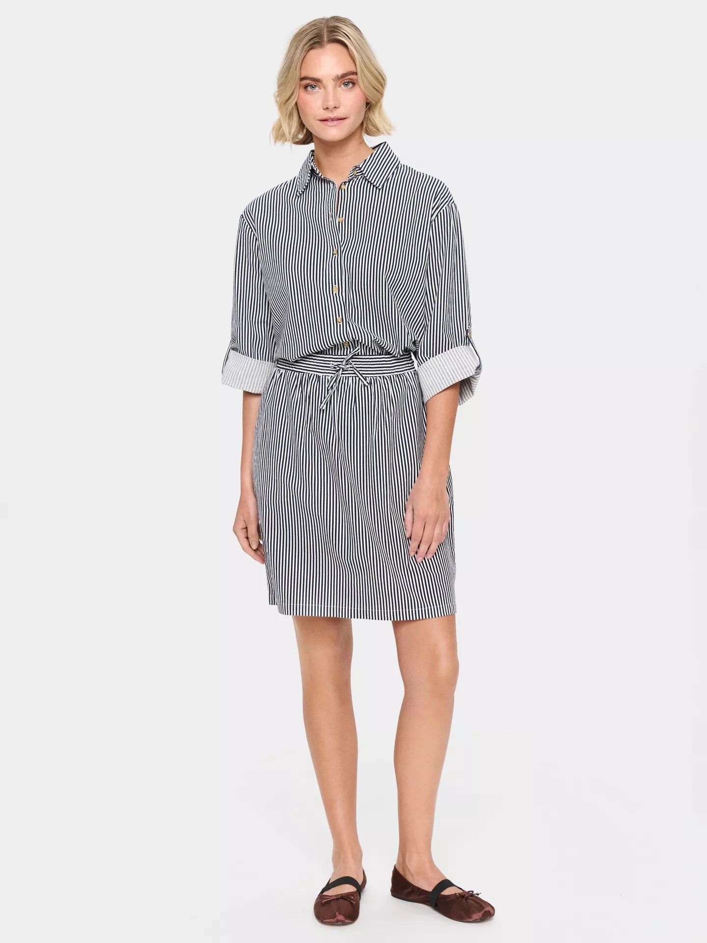 Saint Tropez Zalinda Skirt - Black and White Stripe