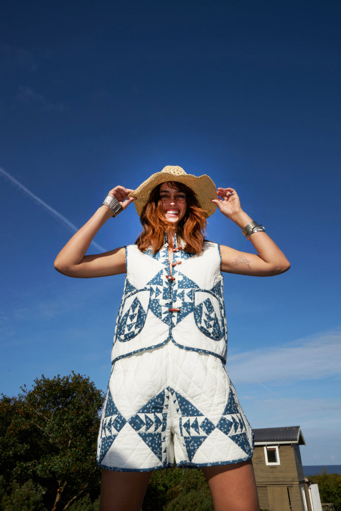 Lollys Laundry Cairo Vest - Blue – Wanda Harland