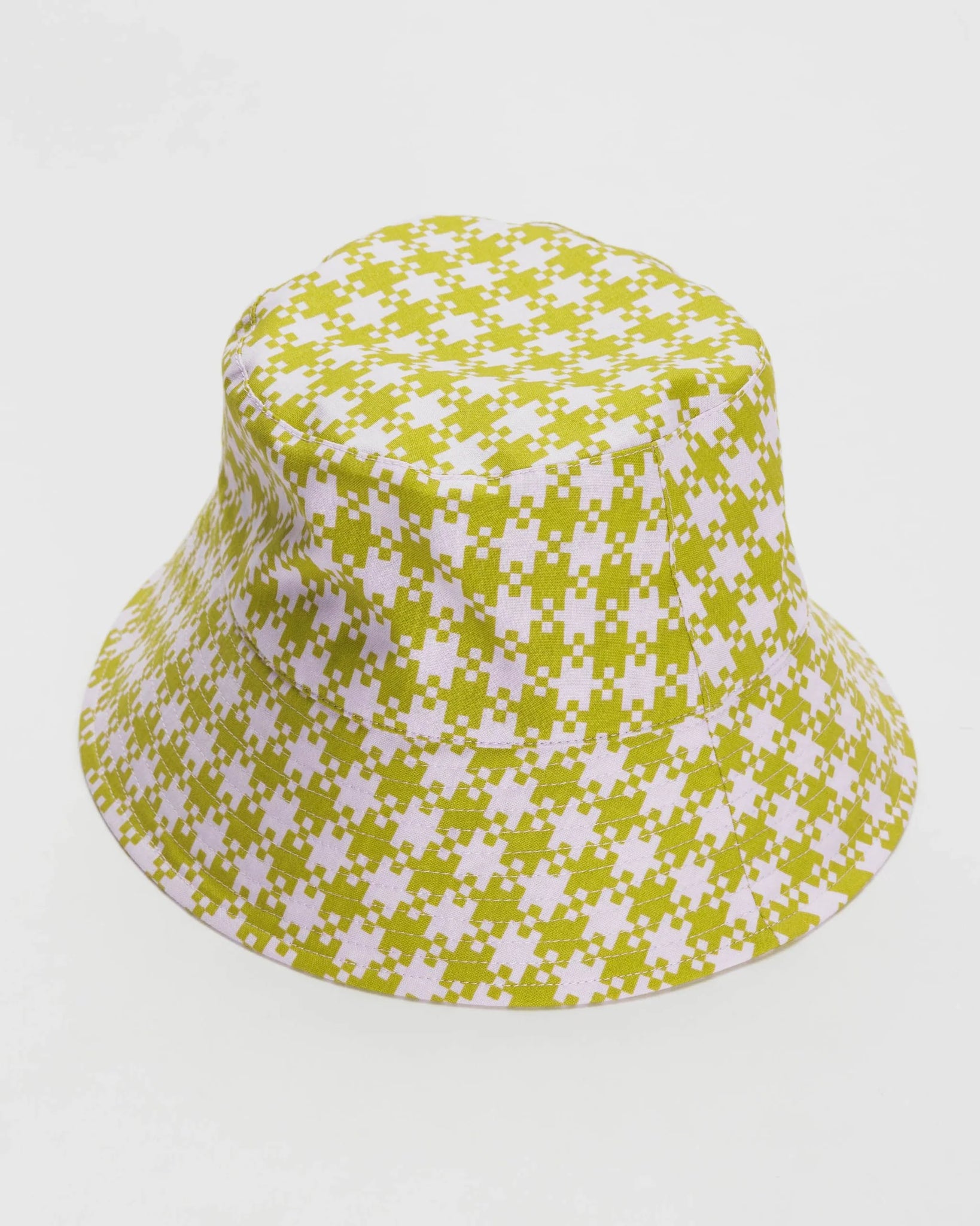 Baggu Bucket Hat - Pink Pistachio Pixel Gingham