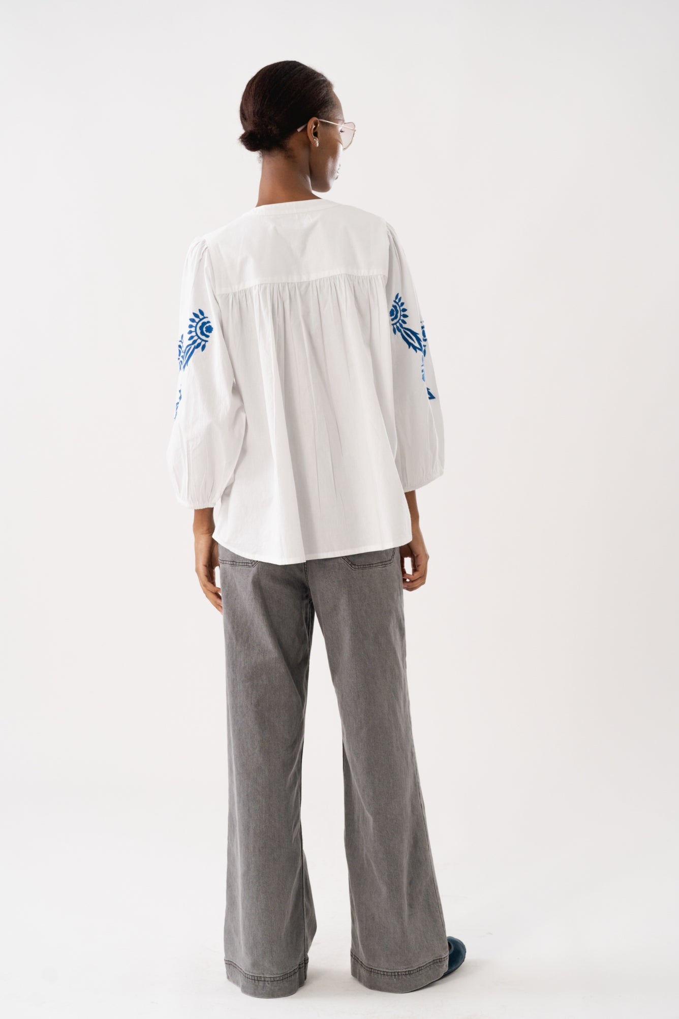 Lollys Laundry Faith Blouse - White Embroidered