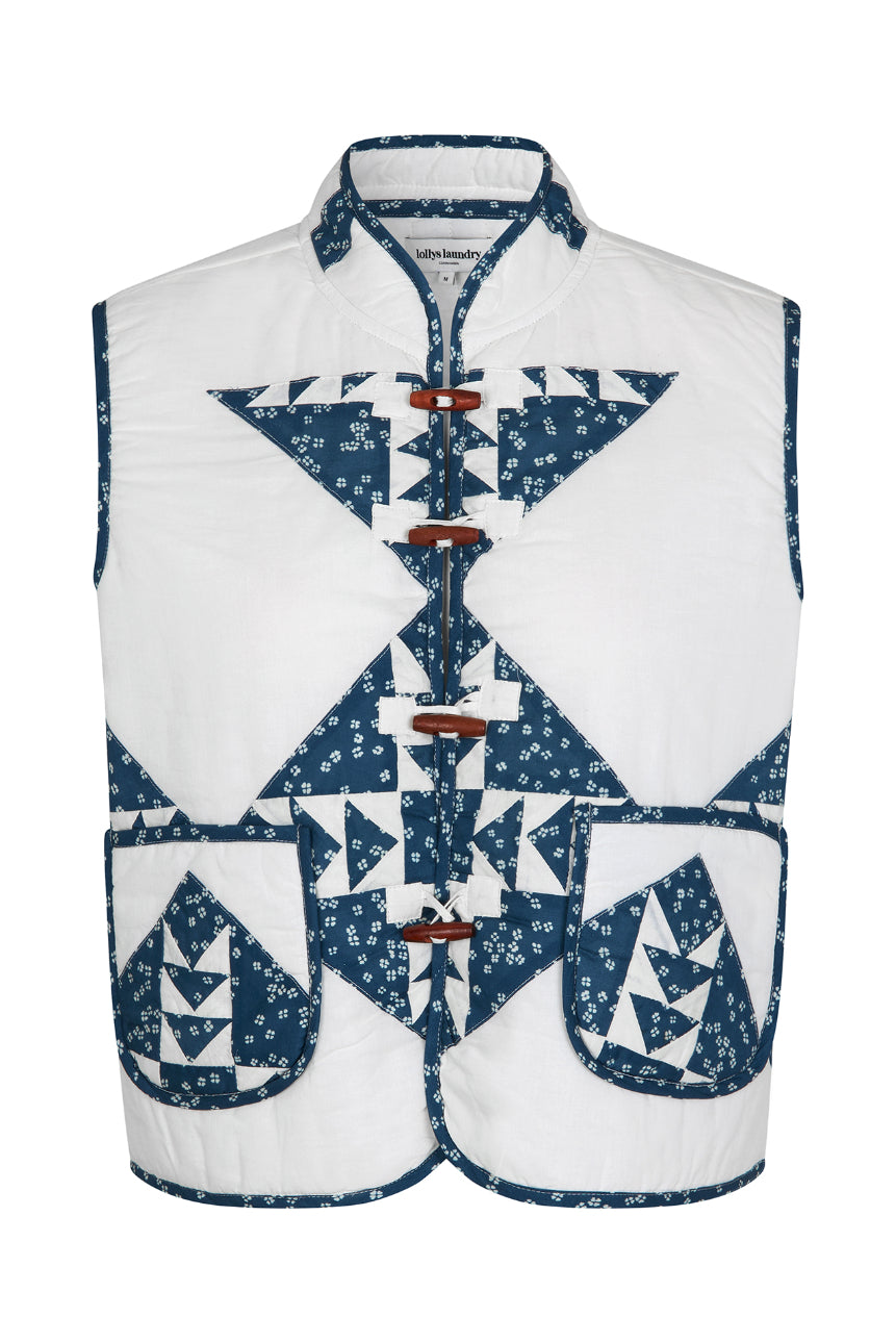 Lollys Laundry Cairo Vest - Blue – Wanda Harland