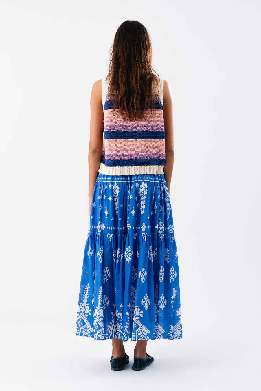 Lollys Laundry Sunset Maxi Skirt - Blue