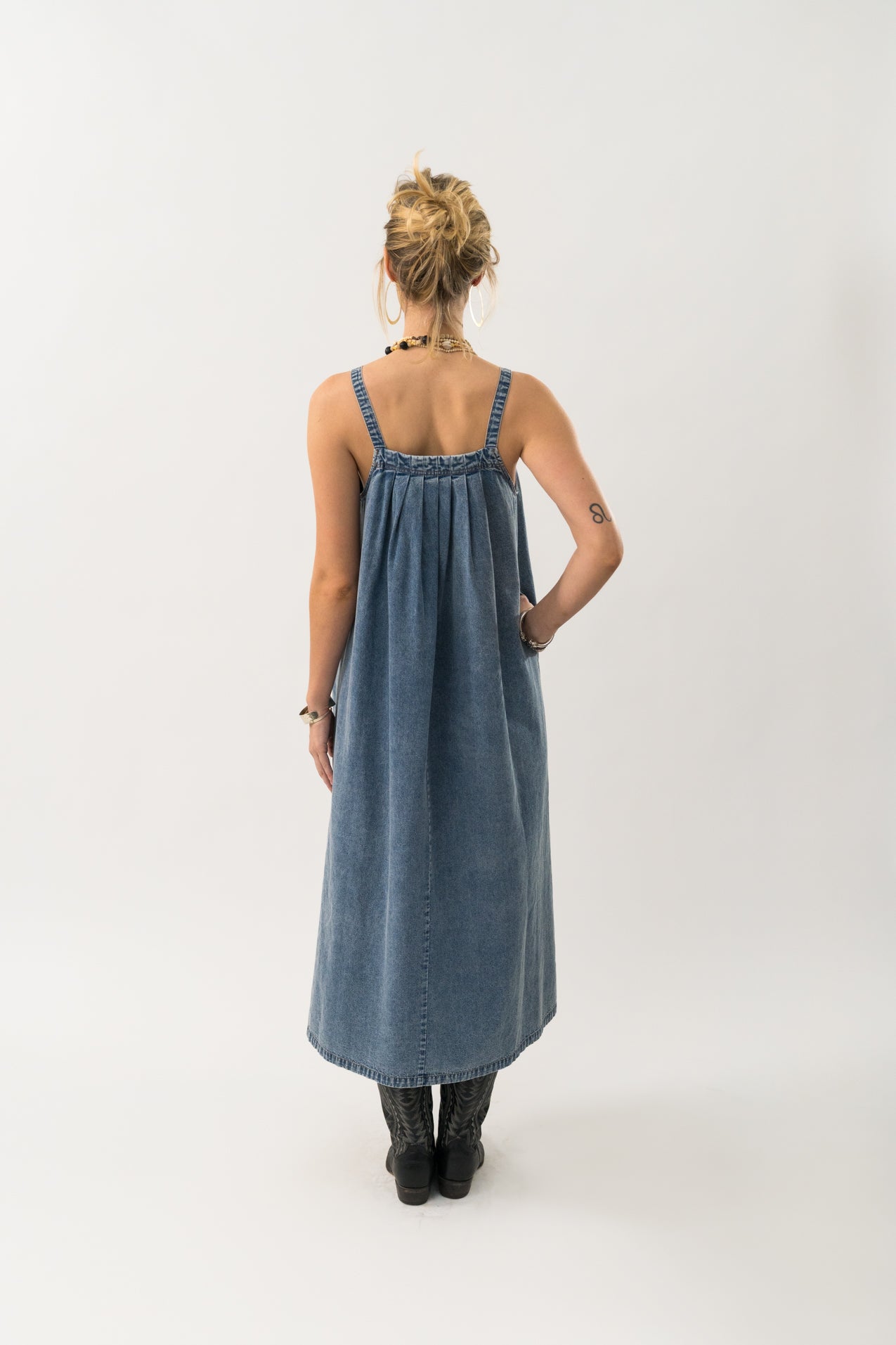 Lollys Laundry Lungo Maxi Dress - Washed Denim