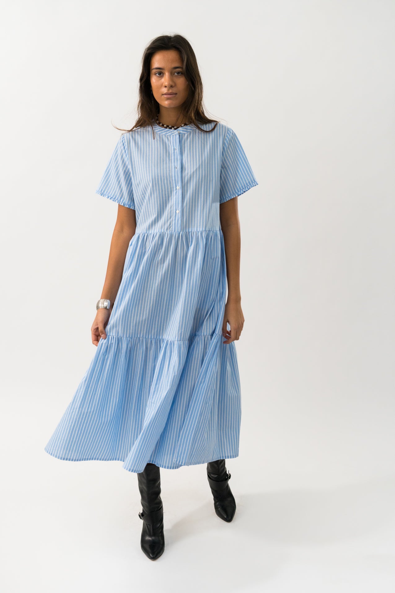Lollys Laundry Fie Midi Dress - Light Stripe