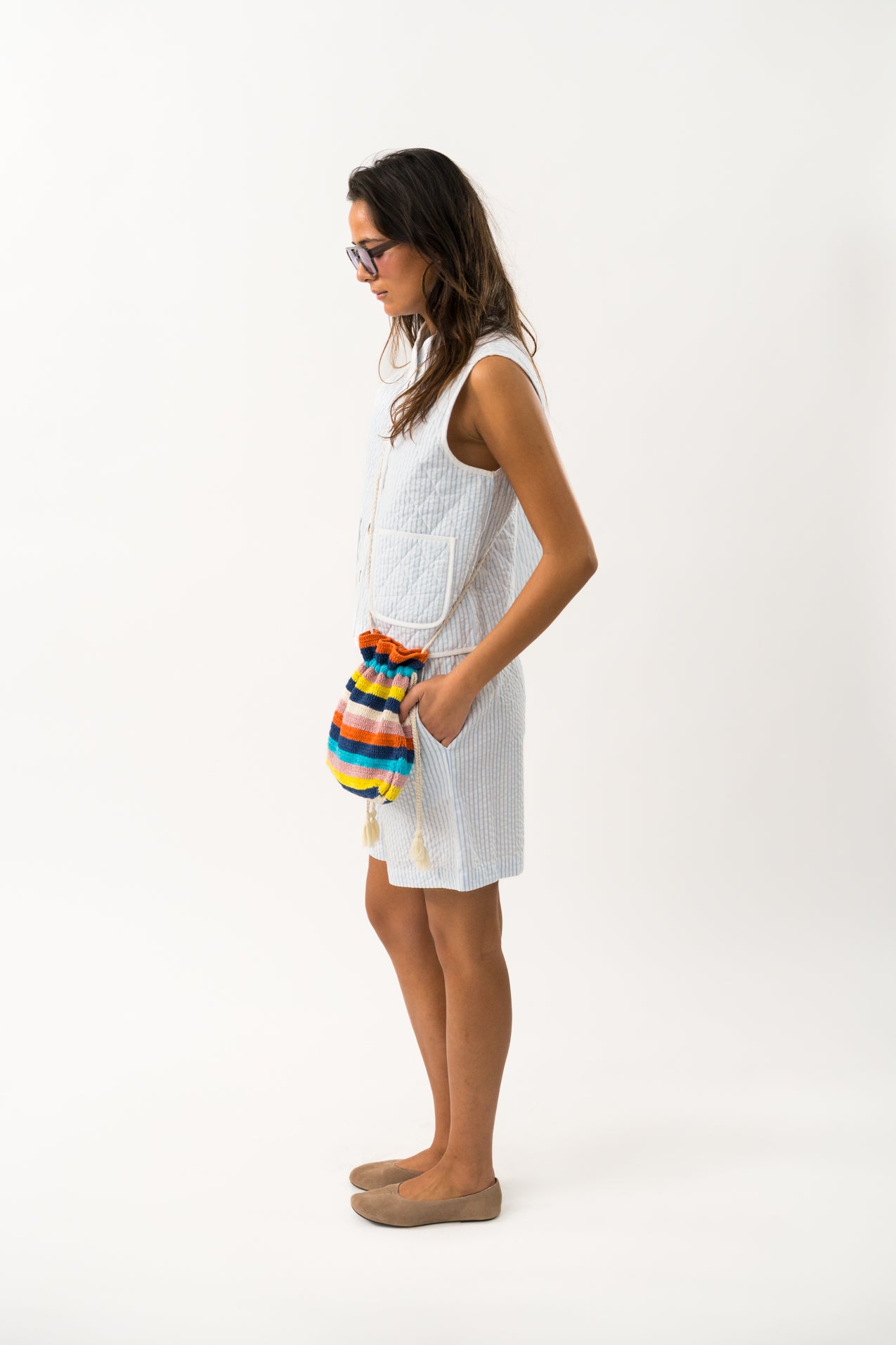 Lollys Laundry Cairo Vest - Light Stripe