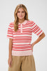 Saint Tropez Pila Polo Pullover - Chalk Pink Red Multistripe