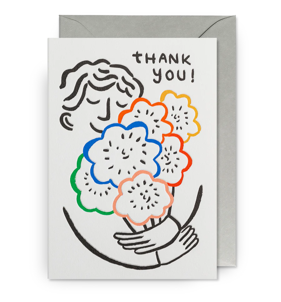 Card - Lagom Thank You! Floral Bouquet Retro