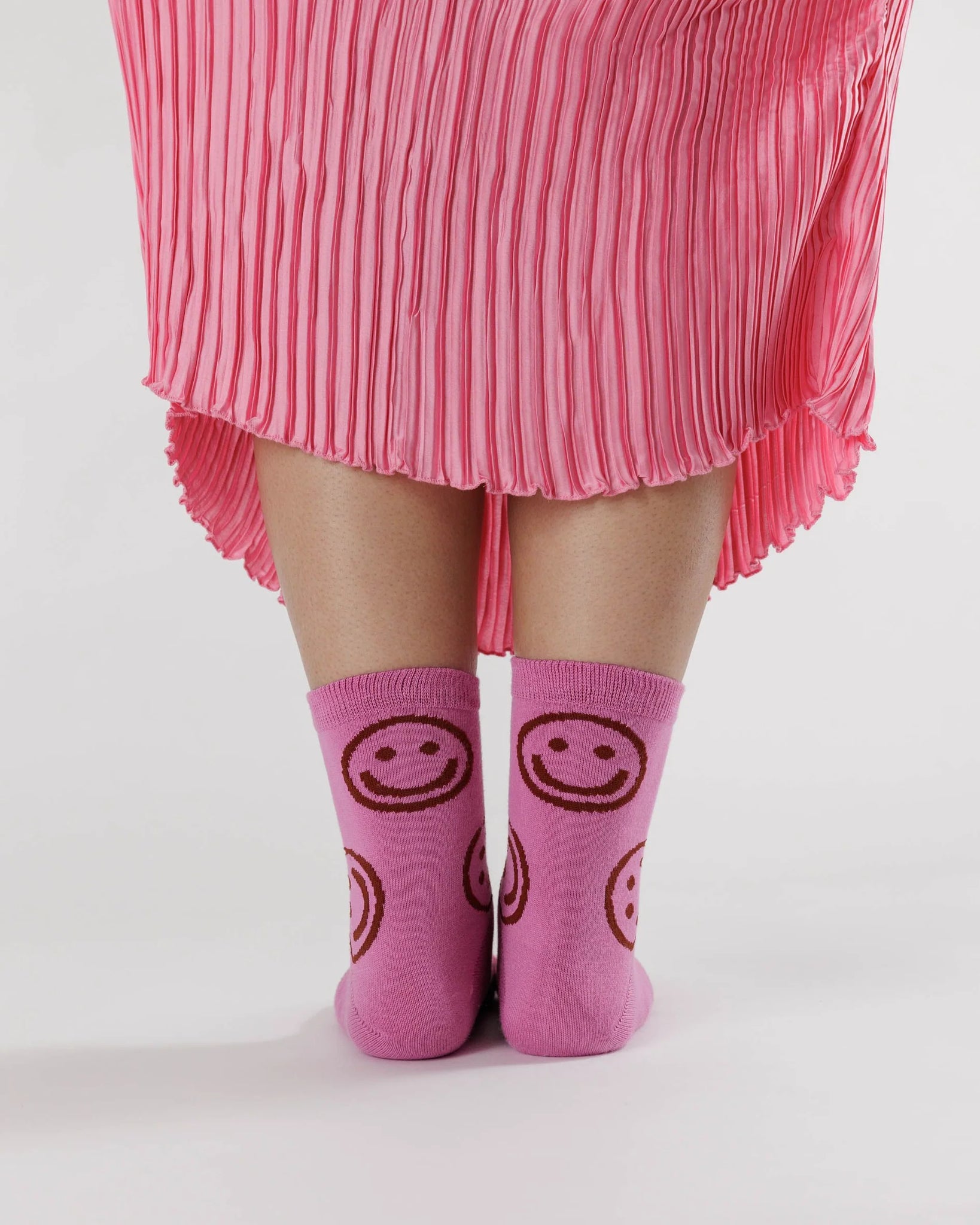 Baggu Crew Sock - Extra Pink Happy