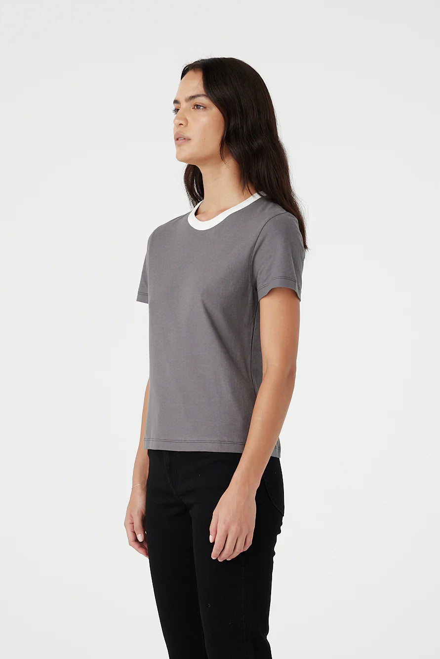 Outland Denim Ivy Tee - Charcoal/White Bind
