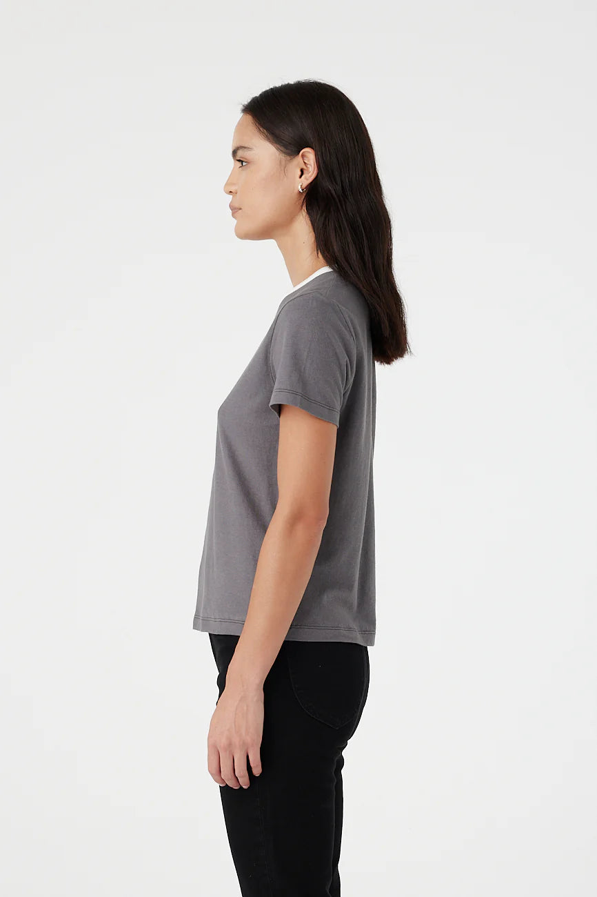 Outland Denim Ivy Tee - Charcoal/White Bind