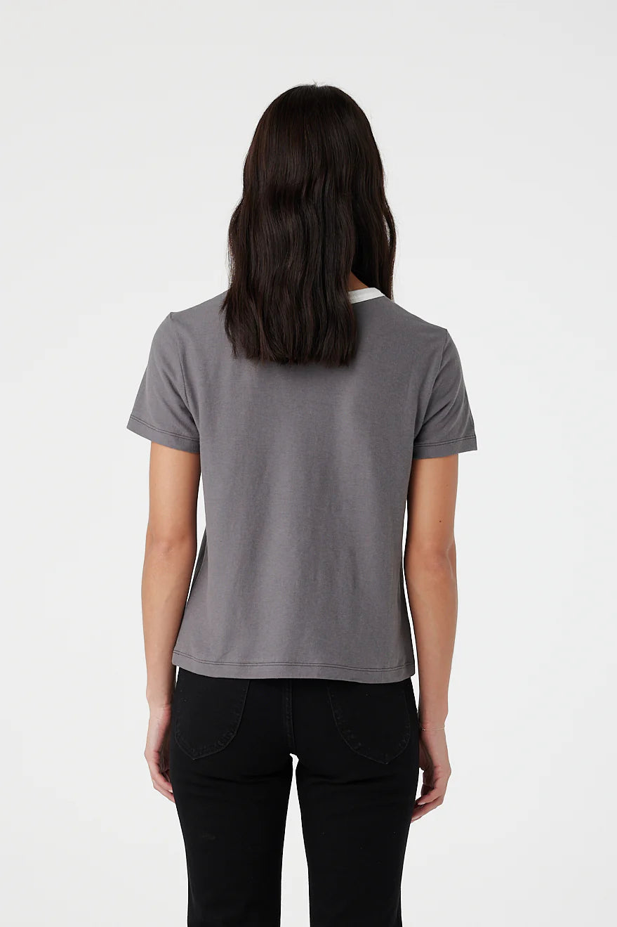 Outland Denim Ivy Tee - Charcoal/White Bind