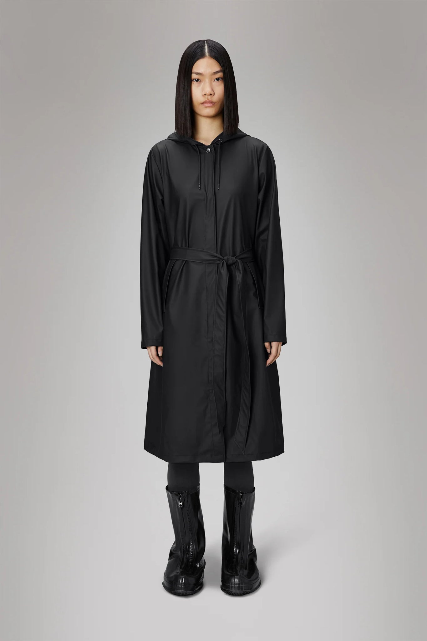 Rains A-Line Longer W Jacket - Black