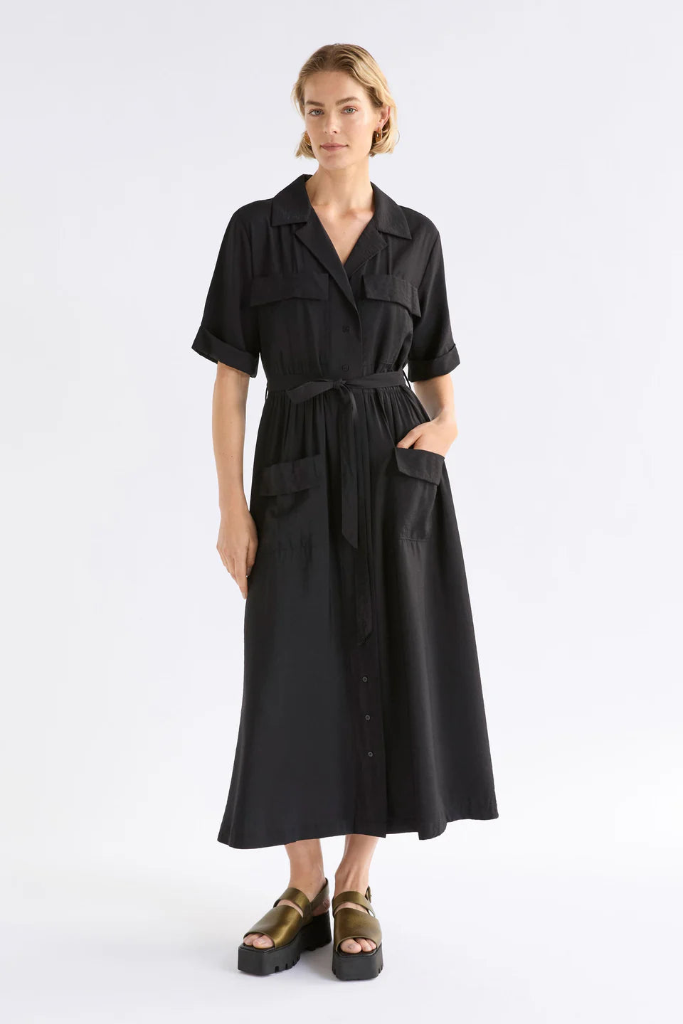 Elk Eine Shirt Dress - Black