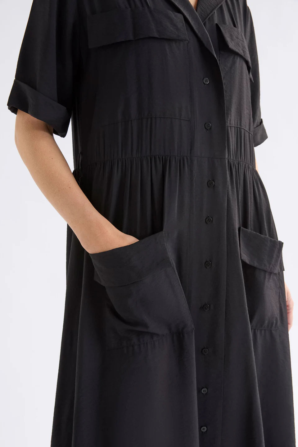 Elk Eine Shirt Dress - Black