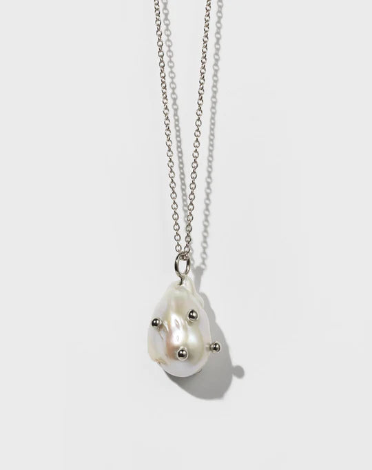 Meadowlark Anemone Pearl Necklace - Sterling Silver
