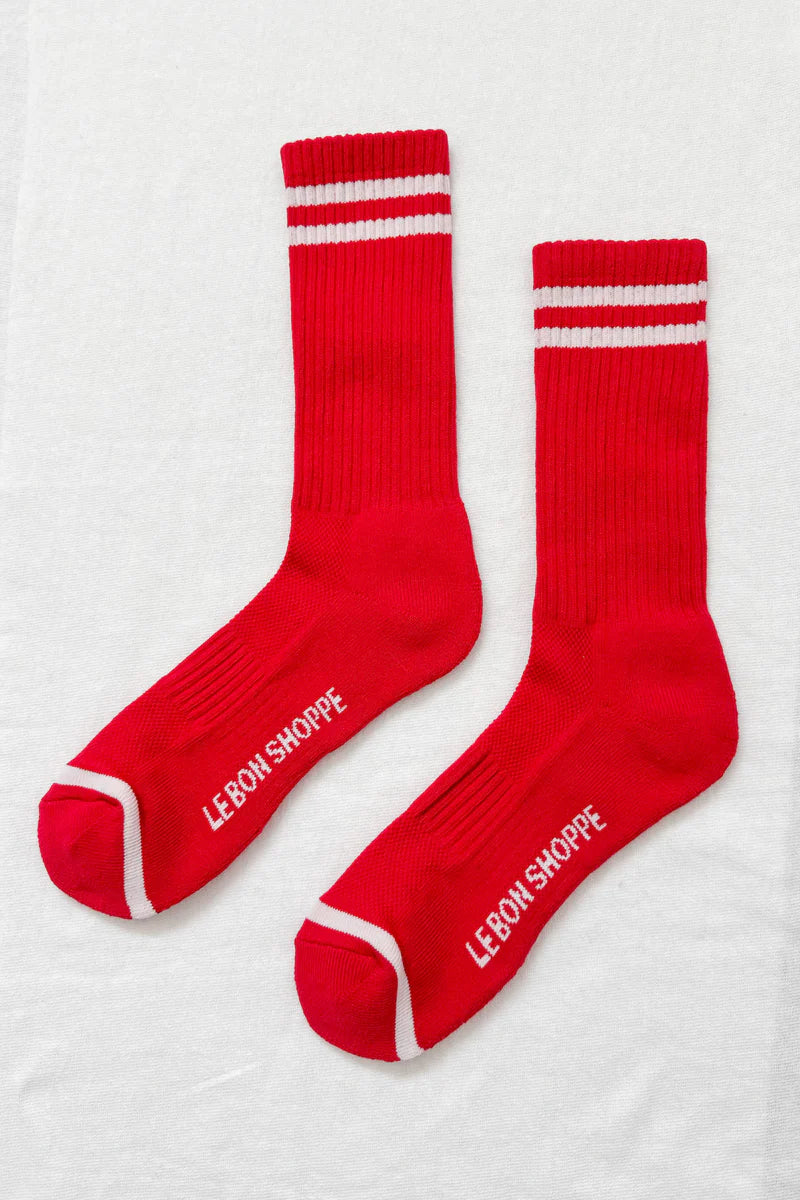 Le Bon Shoppe Extended Boyfriend Socks Men’s Size - Red