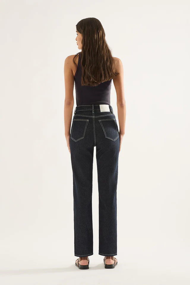 Outland Denim Zoe High Straight Crop Jean - Rinse