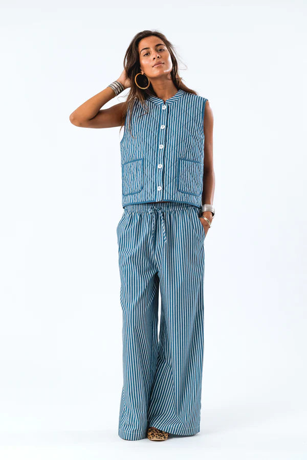 Lollys Laundry Cairo  Quilted Vest - Stripe