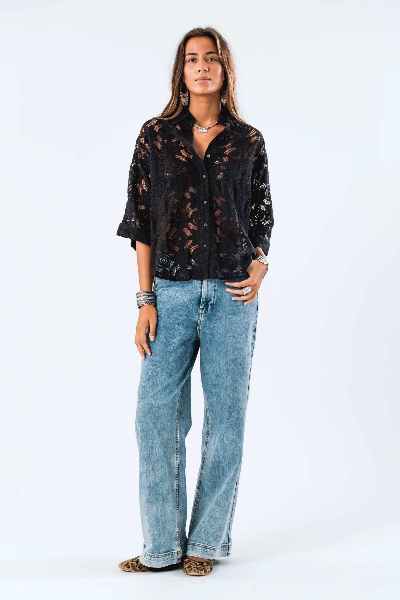 Lollys Laundry Brown Shirt - Black