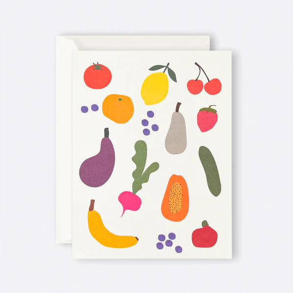 Father Rabbit Card - Colourful Fruit