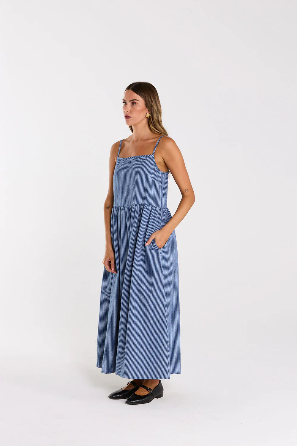 Thing Thing Ziggle Dress - Skyline Denim – Wanda Harland