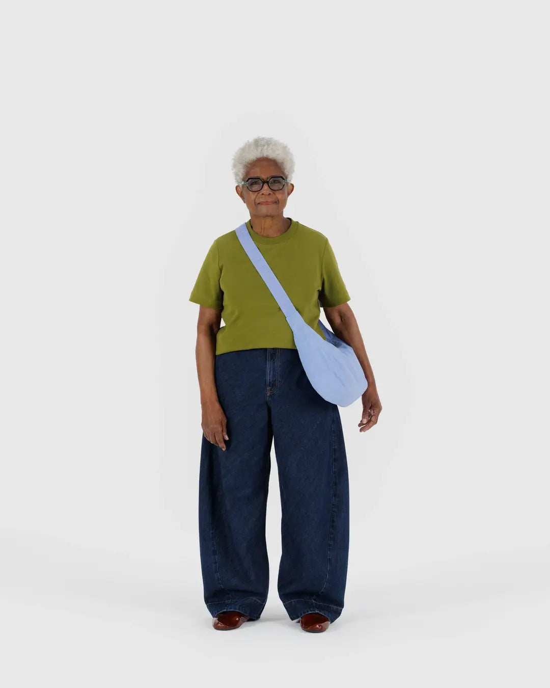 Baggu Medium Nylon Crescent Bag - French Blue