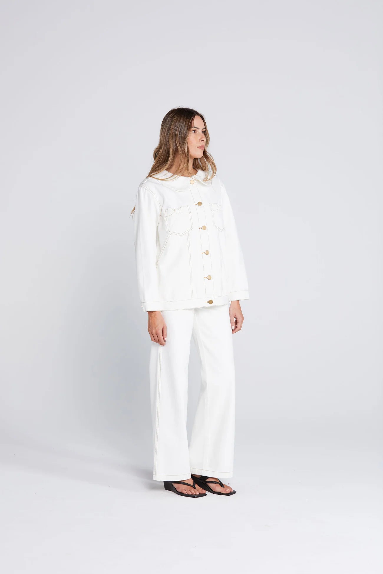 Thing Thing Bowtique Shacket - Off White