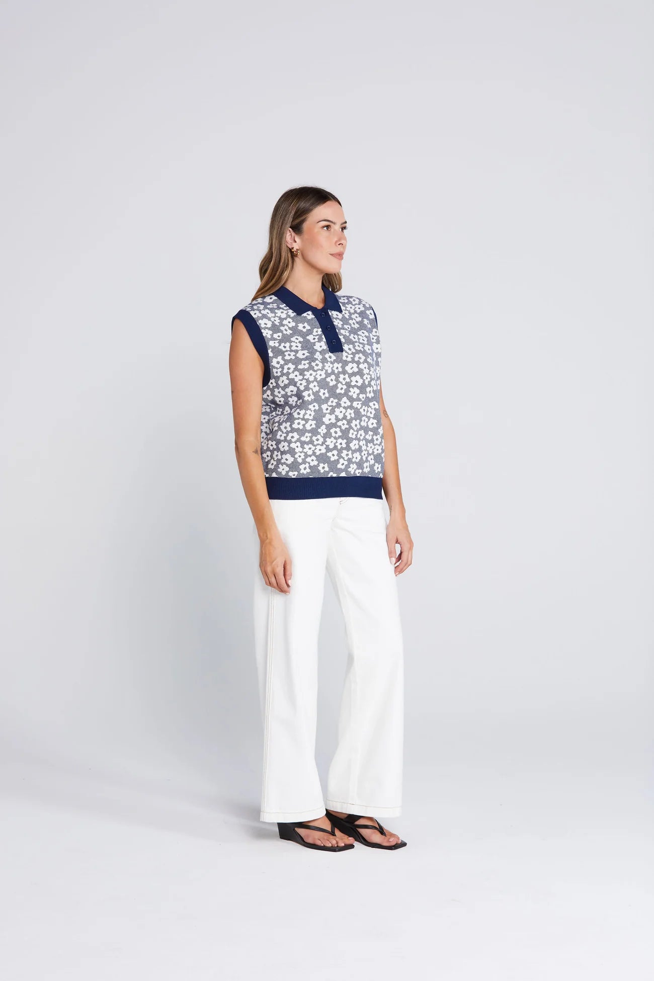 Thing Thing Fairway Flowers Polo - Bleached Navy