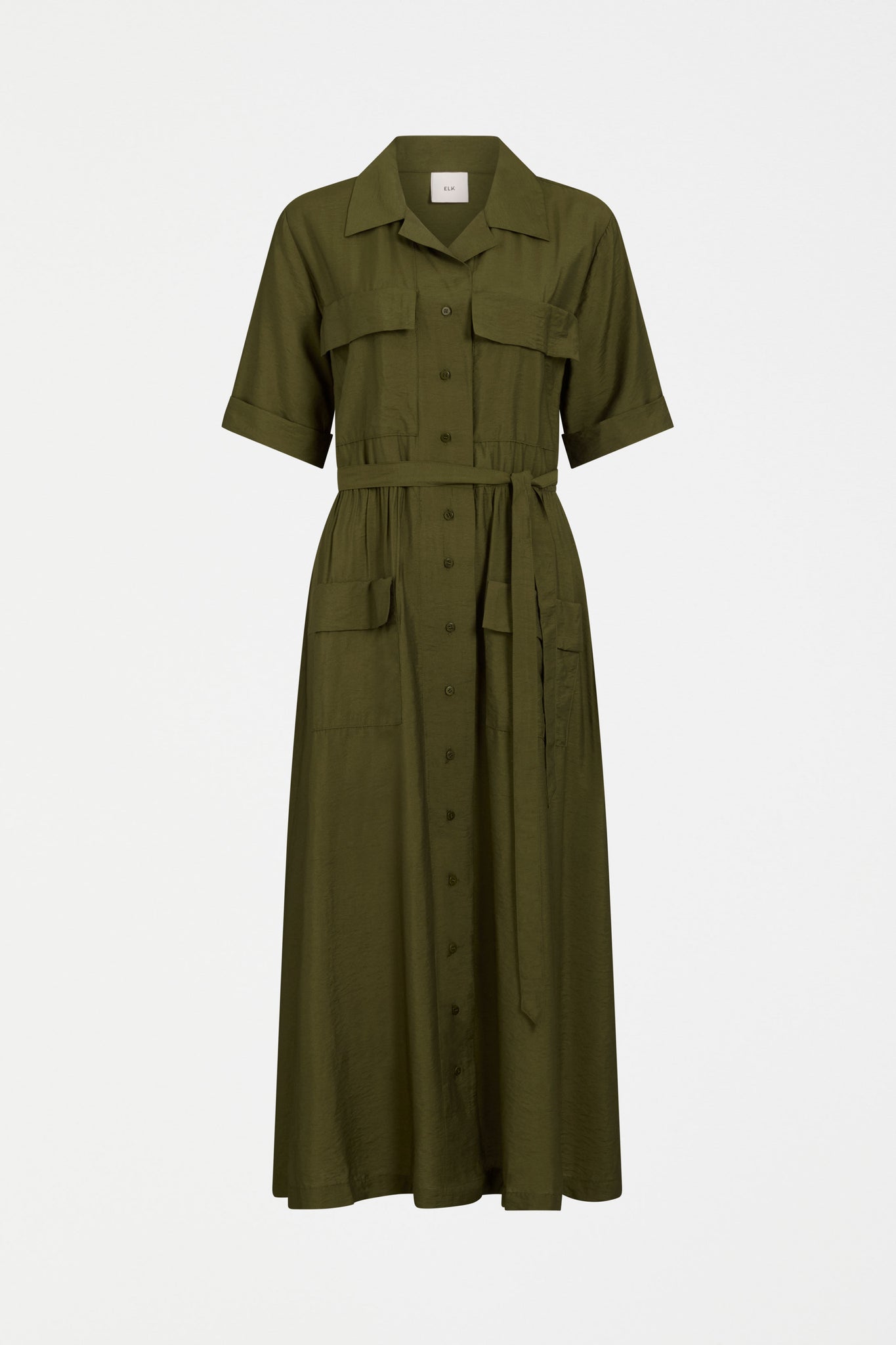 Elk Eine Shirt Dress - Olive