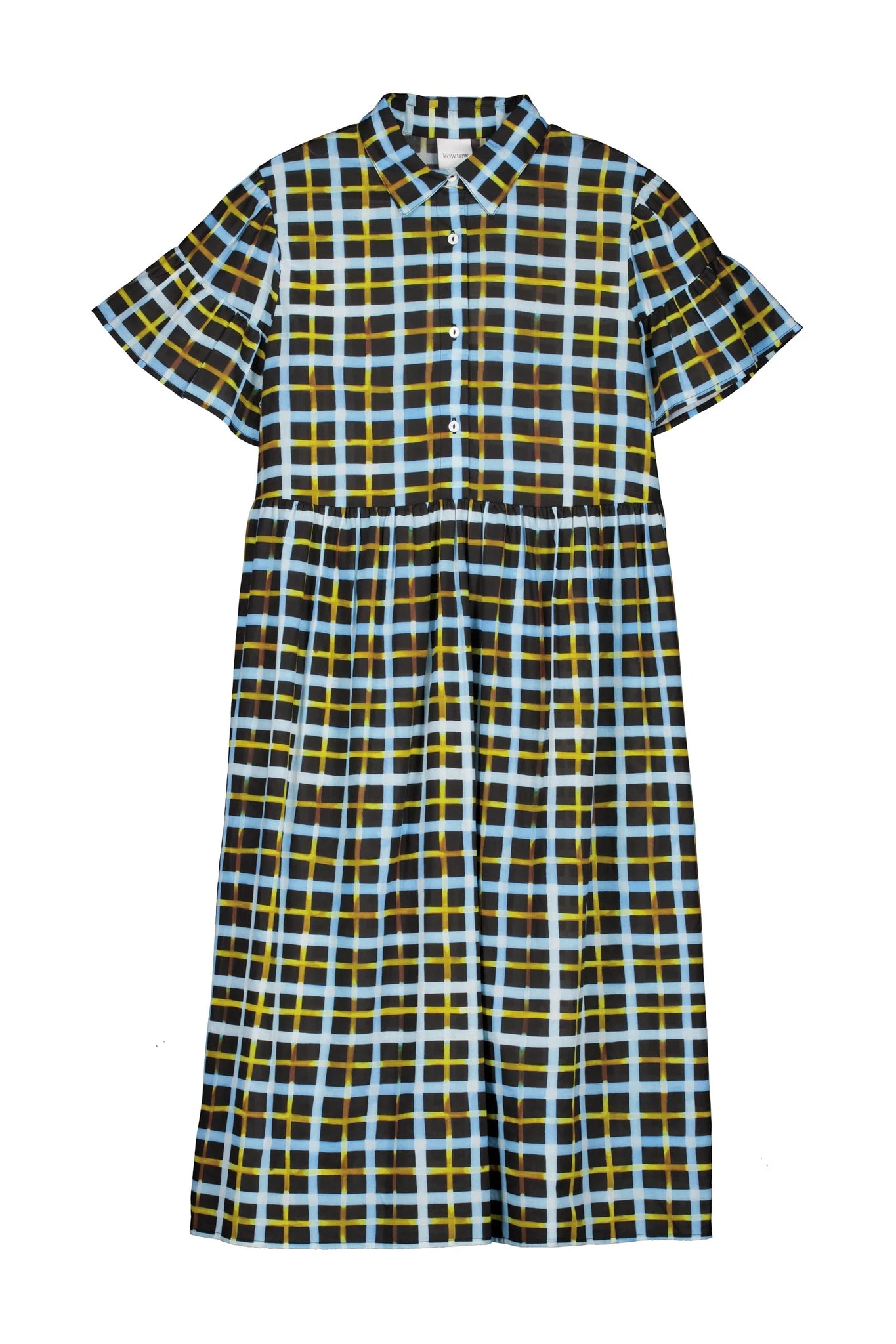 Kowtow Impression Dress - Neon Tartan
