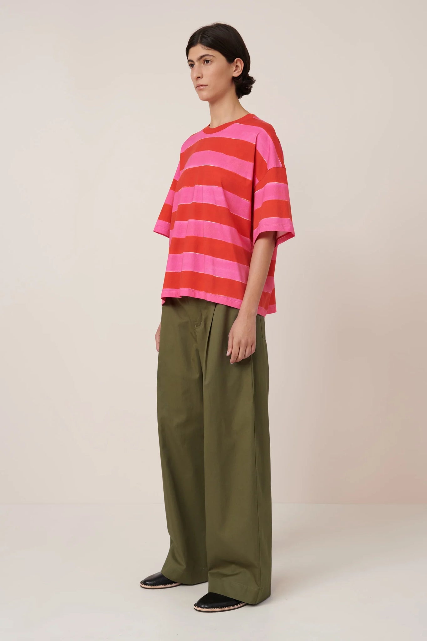 Kowtow Oversized Boxy Tee - Painted Stripe