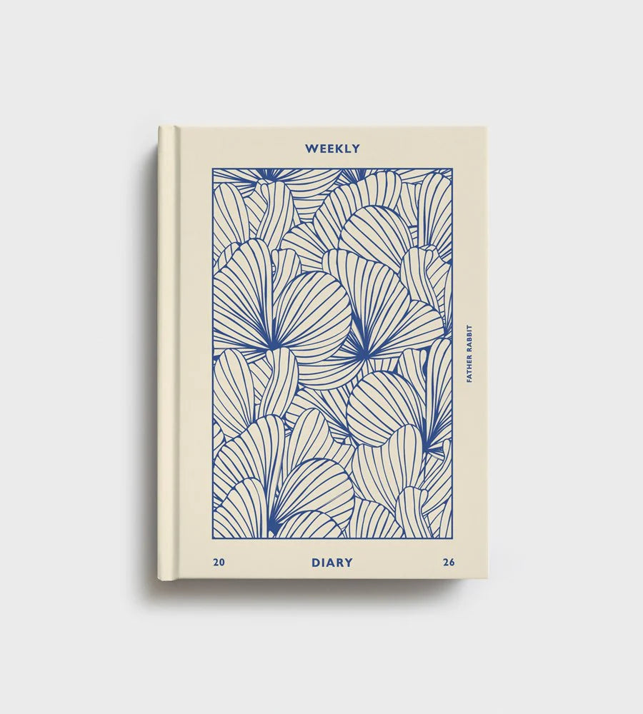 Father Rabbit 2026 Diary - Prussian Blue Floral Weekly