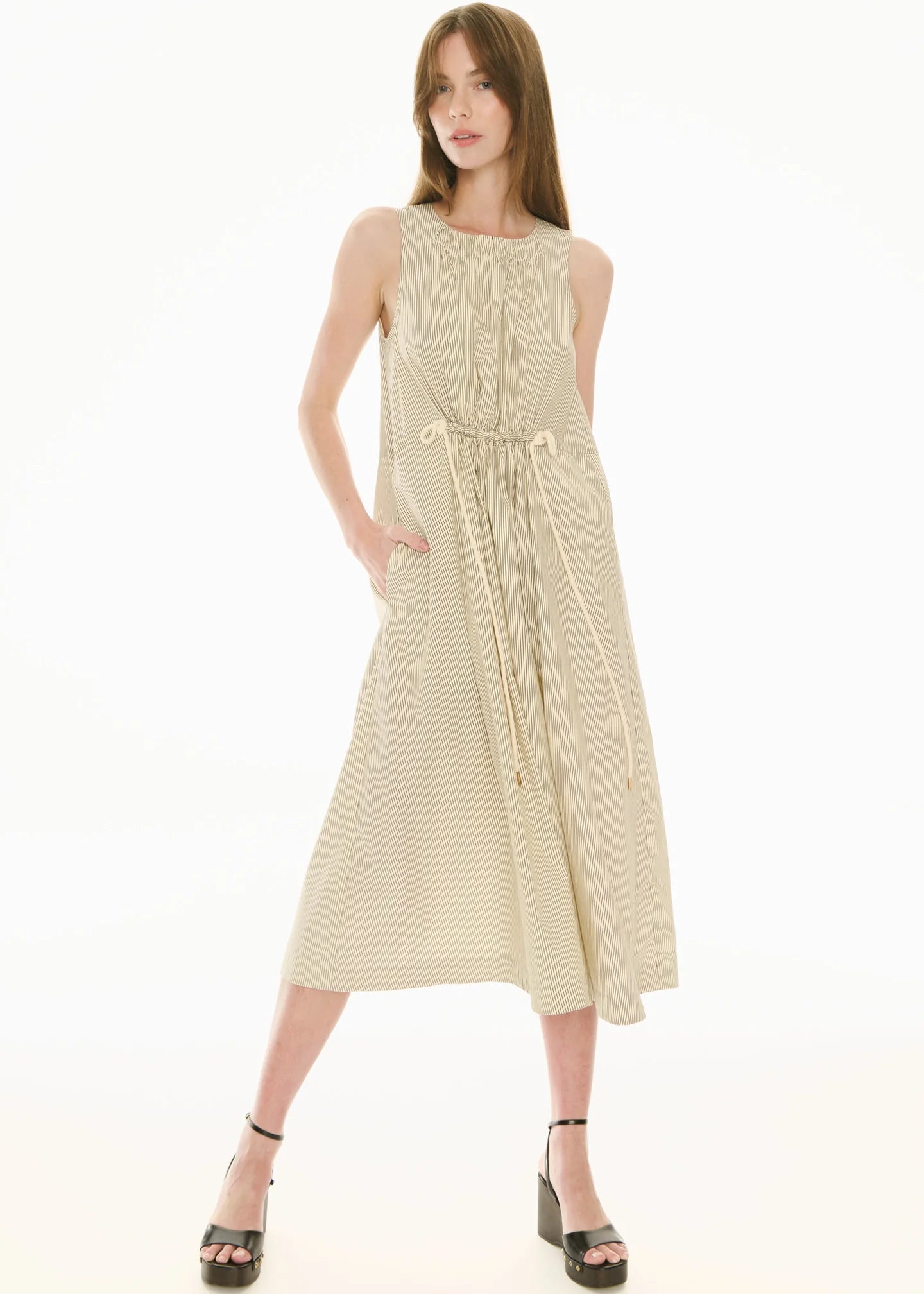 POL Fable Tank Dress - Ivory/Ink